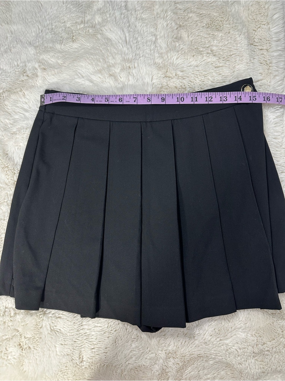Zara Woman Pleated Mini Skort  Shorts Skirt  New Medium Black Classic Preppy - Picture 6 of 8